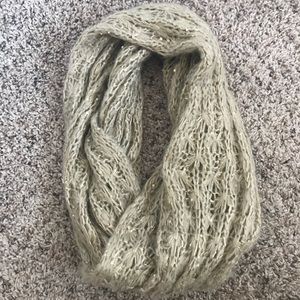 Tan Infinity Scarf with Gold Sequins